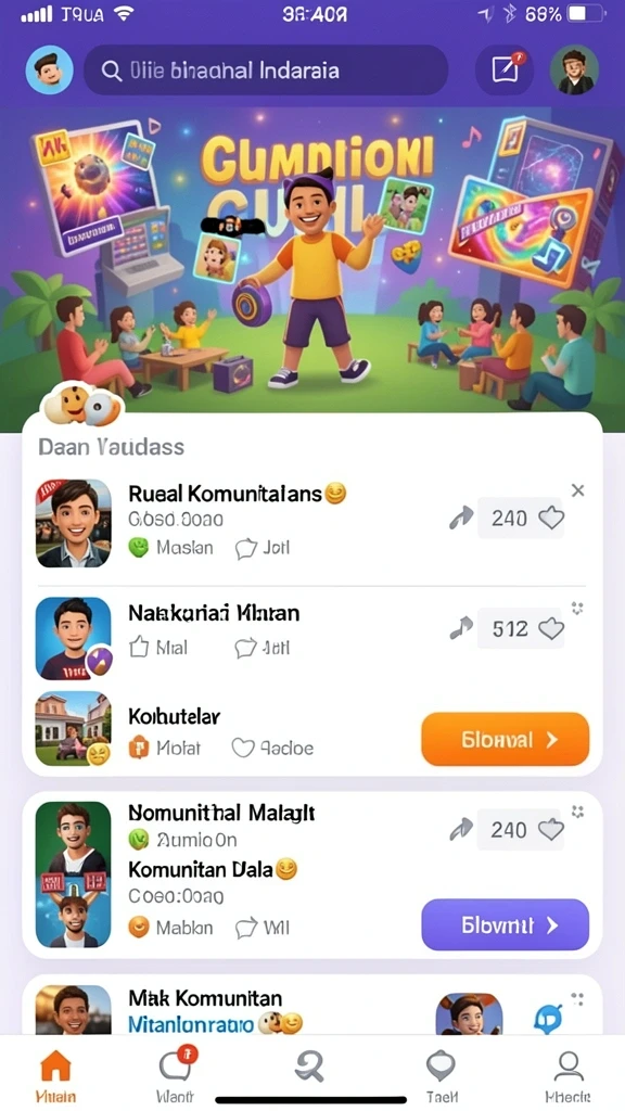 Fitur chat yang memungkinkan interaksi dengan pemain lain.