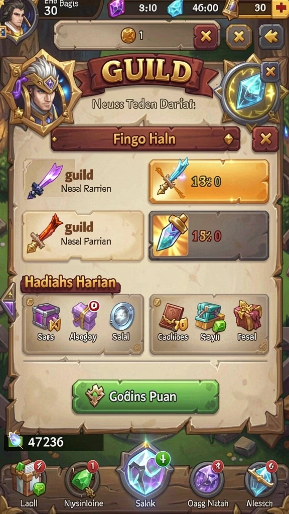 Menampilkan fitur upgrade karakter yang menarik.
