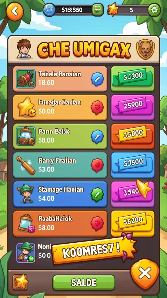 Tampilan tema slot yang berwarna-warni dan dinamis.